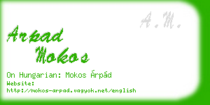 arpad mokos business card